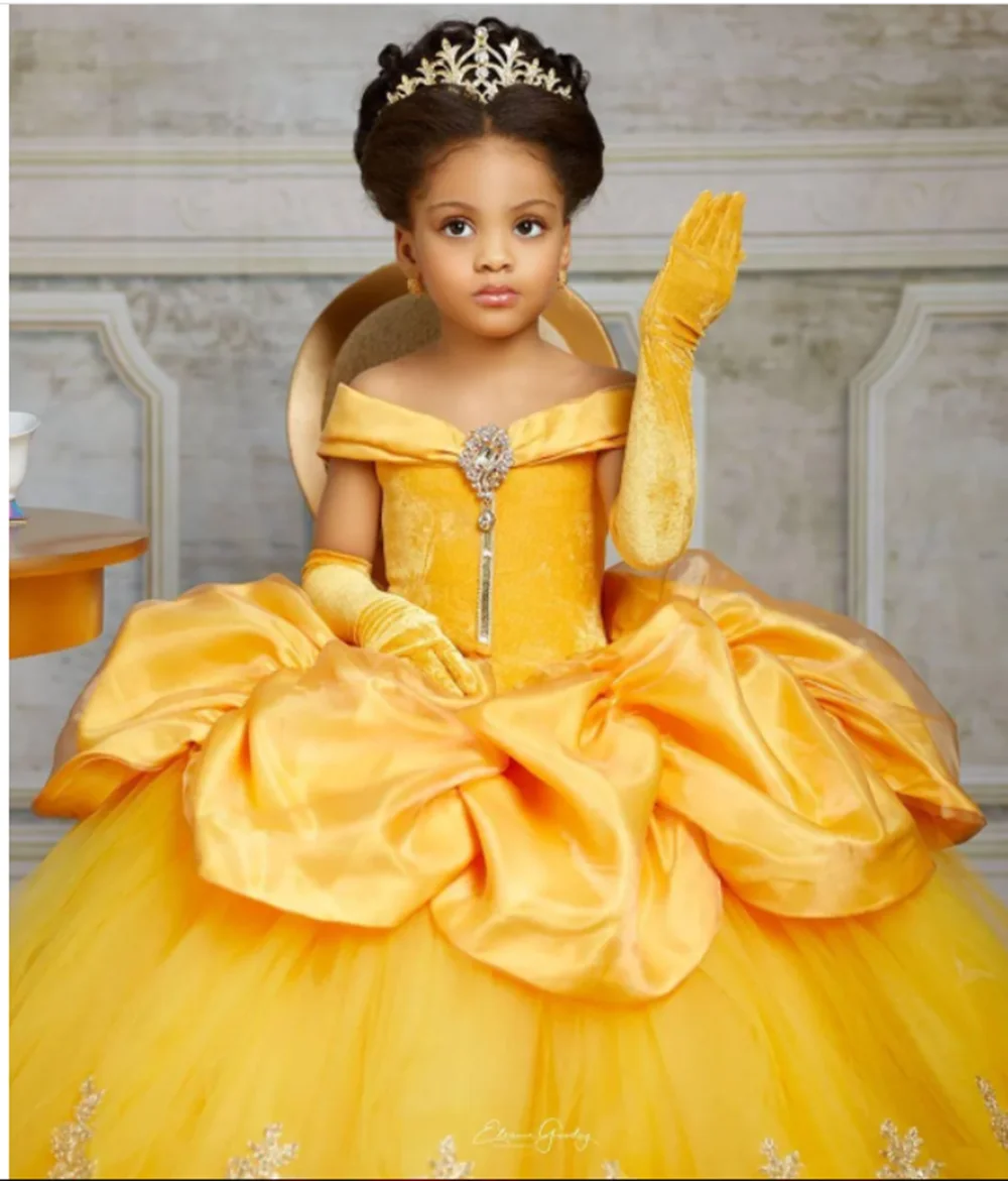 Vestidos de flores para niña, vestidos elegantes de princesa para fiesta de boda, primera comunión