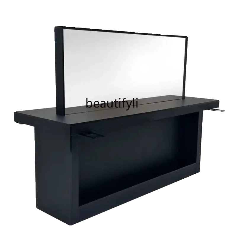 For Hair Salon Electric Lifting Hairdressing Dressing Table Hot Dyeing Telescopic Hair Styling Station Dressing Table