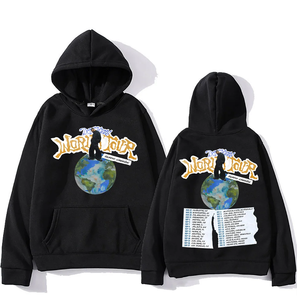 Rapper Eladio Carrión Hip Hop Street Hoodies Eladio Carrión DON KBRN Tur Dunia Kaus Kasual Fashion Longgar Pullover Uniseks