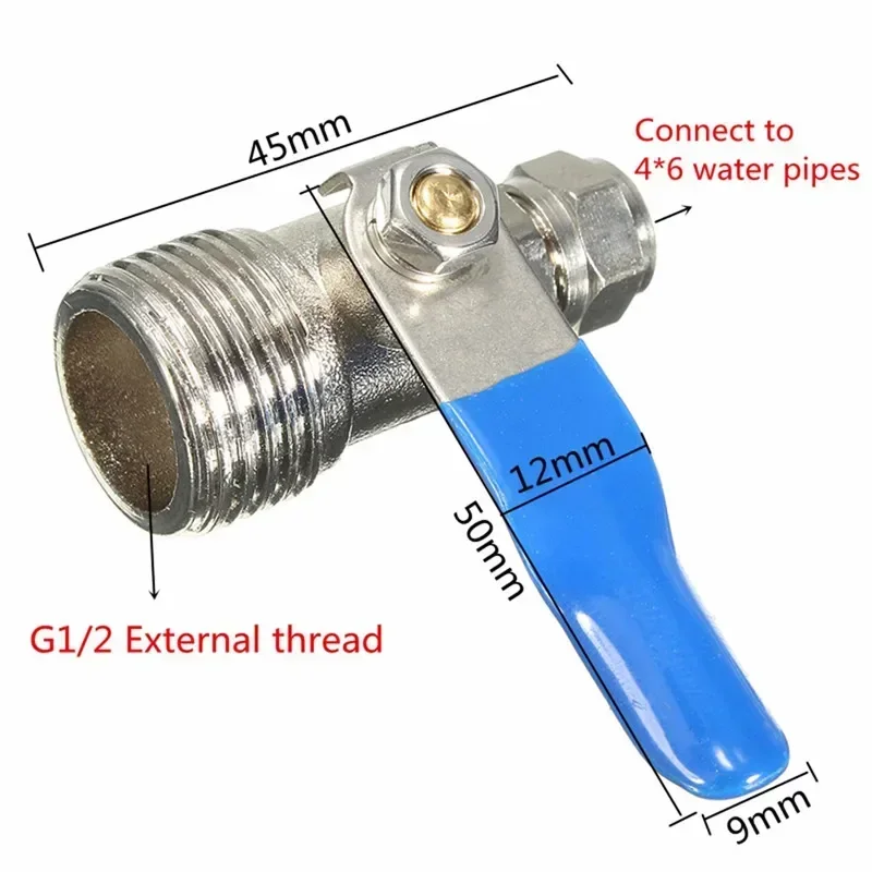 Filtro de alimentación RO adaptador de agua válvula de bola grifo interruptor de ósmosis inversa aleación calidad duradera 1/2 ''-1/4''