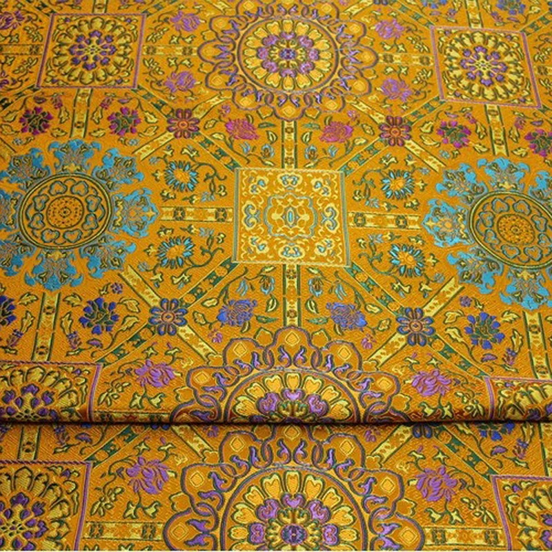 Tela de brocado Jacquard de Damasco, estilo chino, Cheongsam mongol, bata tibetana, trajes budistas, artesanal, hecho a mano, 100x70cm