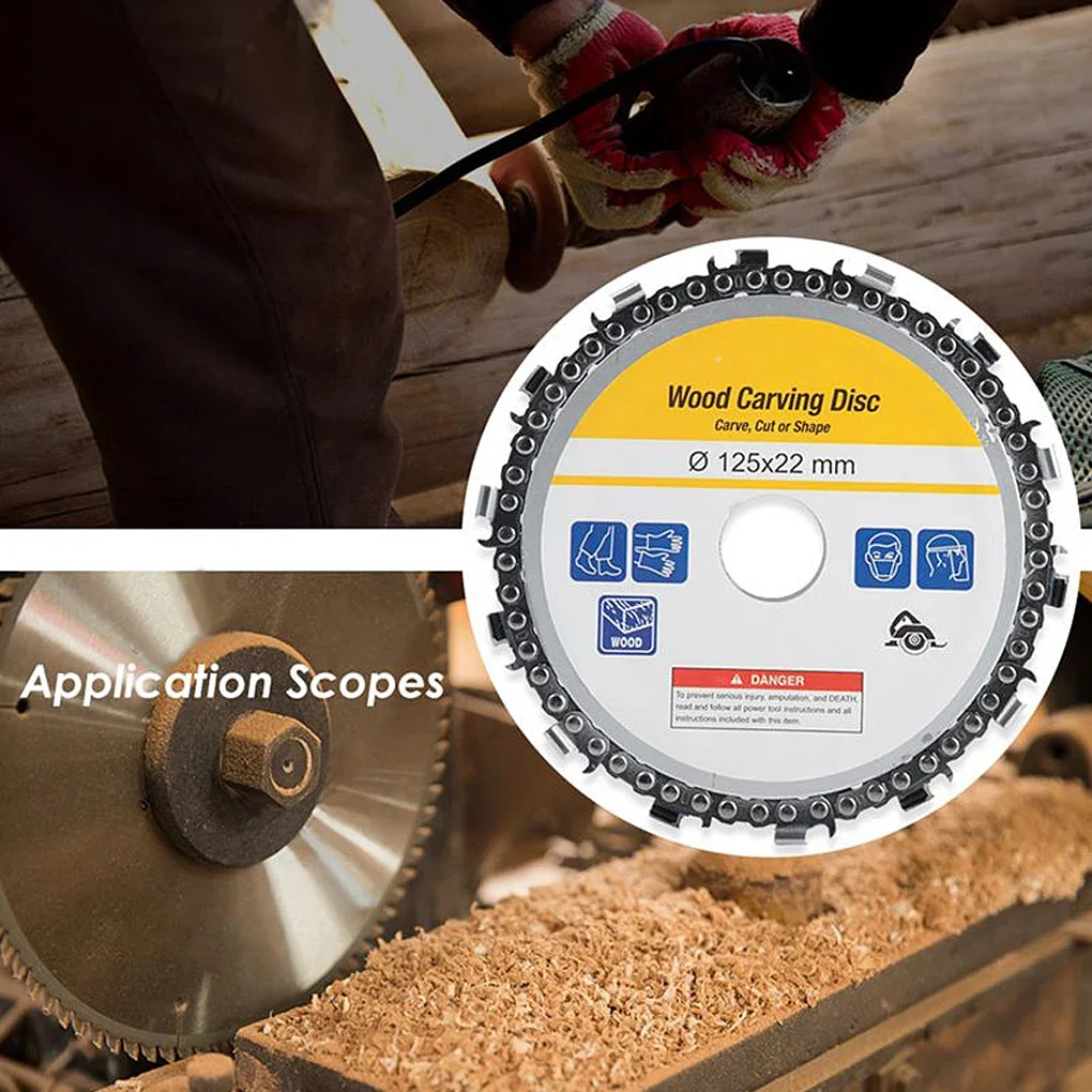 

Chain Disc Woodworking 5MM Round Chain Saws Plate Alloy High-speed Angle Grinding Tool, 5 Inch