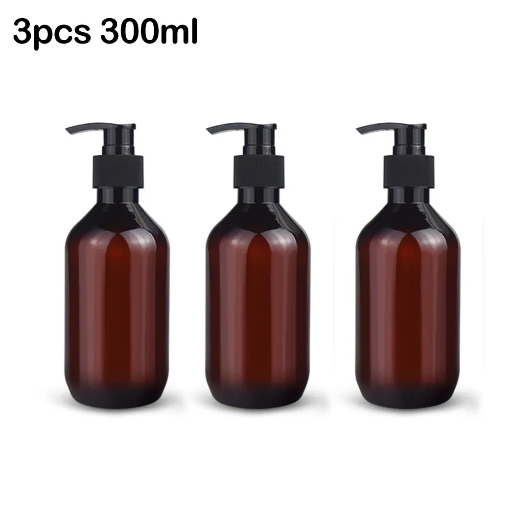 3PCS 300ml/500ml/750ml Brown Foaming Pump Bottles Shampoo Soap Dispenser Bottle Pump Empty Bottle Home Bath Supply