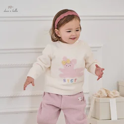 Dave Bella Autumn Winter Girls Boys Sweater 2 Colors Long Sleeve O Neck Animals Embroidery Pullover Tops DB4242810