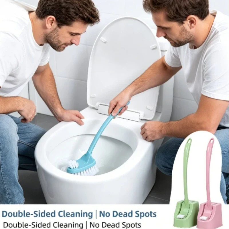 Long Grip Plastic Toilet Cleaner Brush Set for Household Bathroom Full Coverage No Dead Corner Toilet Washing Accessory