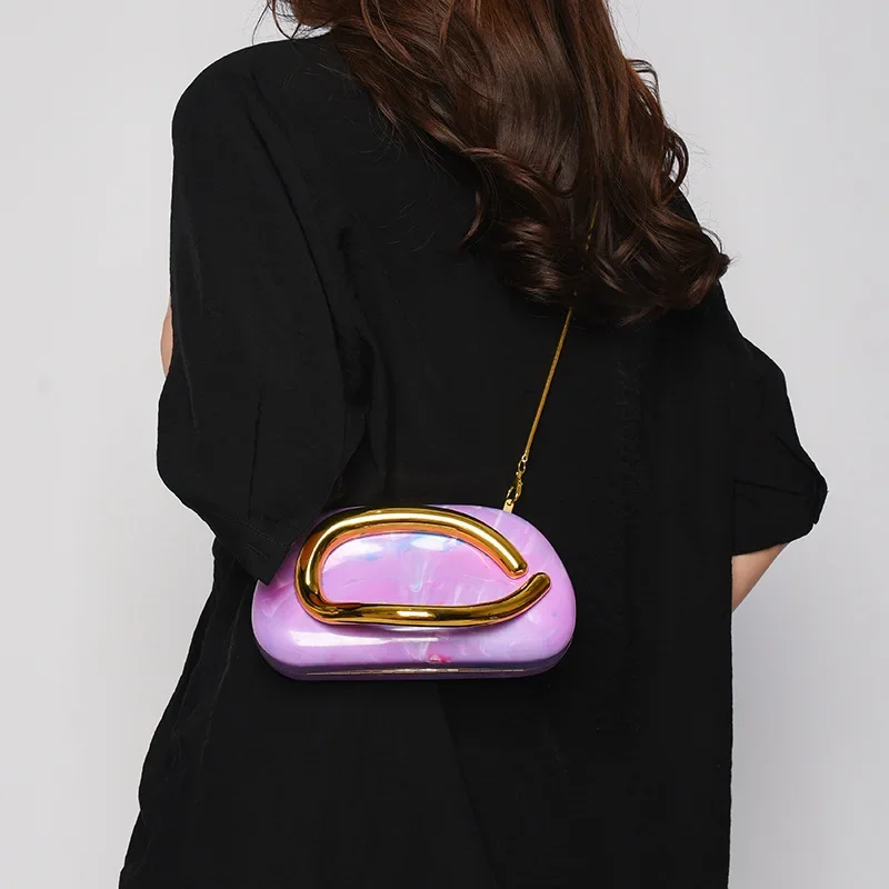 

Luxury Brand 2025 Women's Acrylic Box Bag - Trendy Chain, Shoulder/Handheld Crossbody, Mini for Evening Parties
