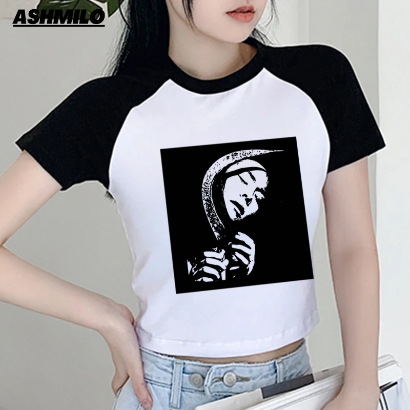 Mitski Nice Hair Graphic Y2k T Shirt Woman's Crop T-Shirt Girls Fashion O-Neck Short Sleeves Shirts Music Fans Gift