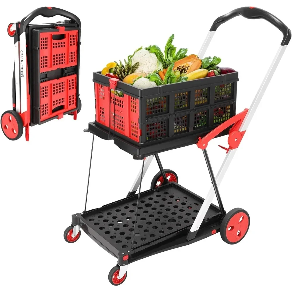 

Multi use Functional Collapsible Carts, Mobile Folding Trolley, Collapsible Hand Truck and Dolly, Shopping Cart