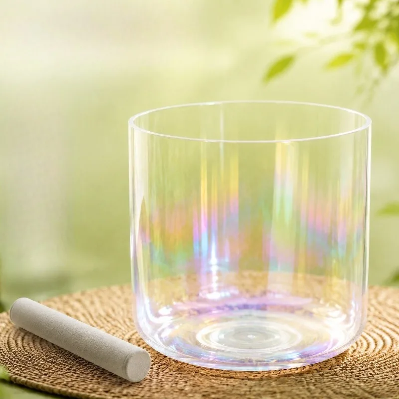 Transparent Crystal Bowl 5-9 Inch Handmade Energy Quartz Bowls Yoga Sound Healing Chakras Singing Bowl Percussion Instruments