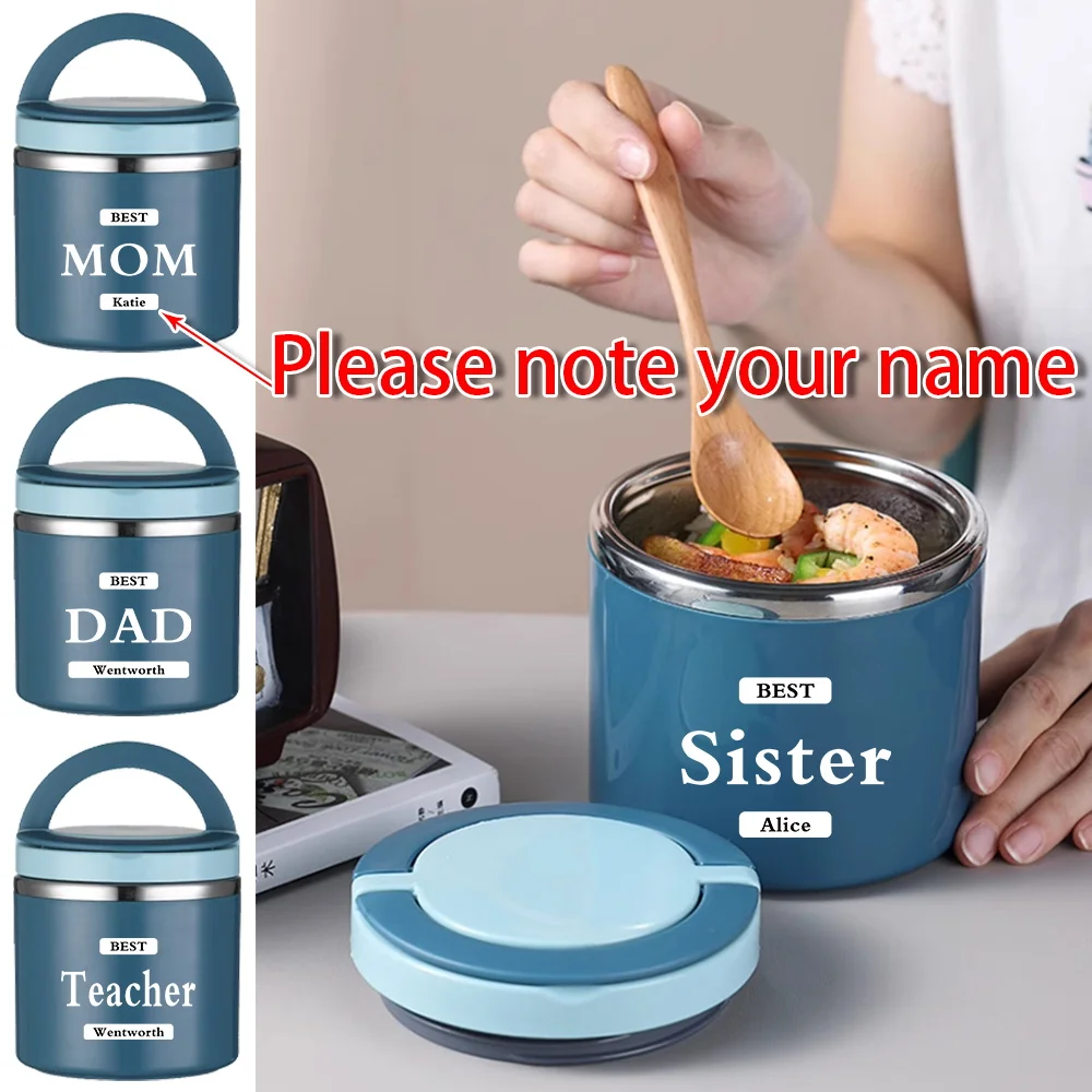 Customized Name Insulated Lunch Box Travel Picnic Outdoor Lunch Box Portable Personalized Print Unisex Student Campus Bento Box