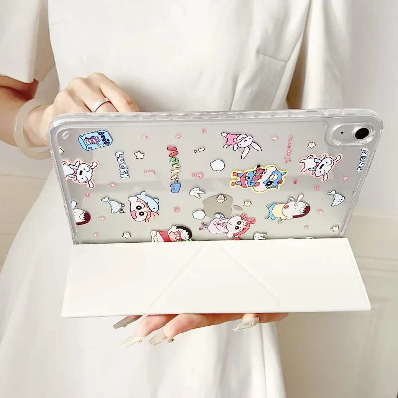 

Cartoon Crayon Shin-chan Case for Ipad 11th A16 11in Pro 21 9th 8th 10.2inchT ri-fold Case Air4 10.9inch Air5 10th Y-fold Cover