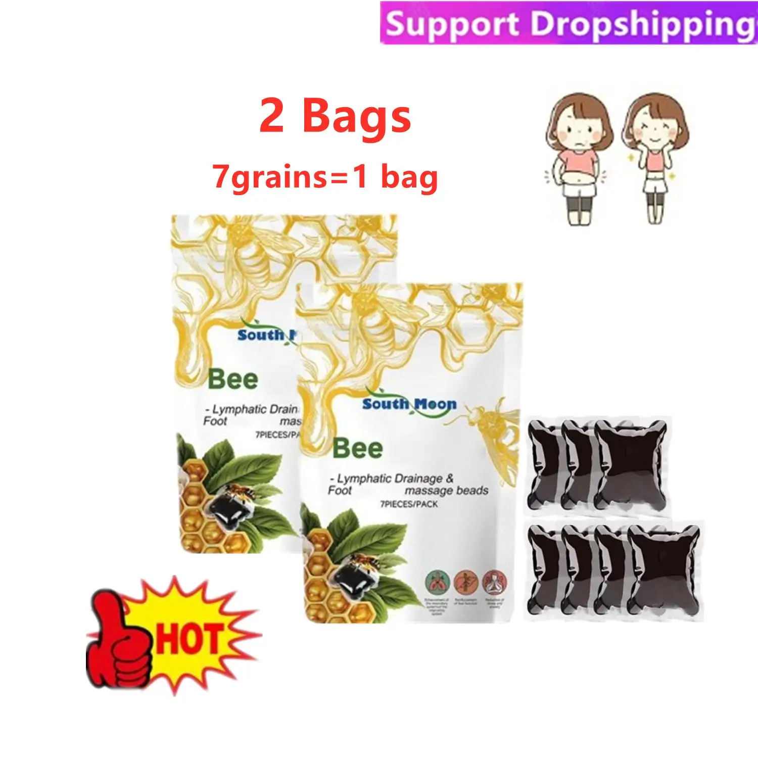

14 Grains Bee Foot Soak Beads Effectively Promote Blood Circulation And Make Legs Slimmer Health Care For Women And Me