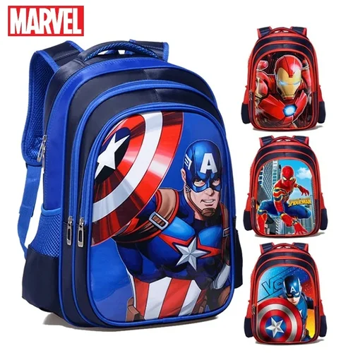 Imagen 1 del producto Mochila de dibujos animados de Los Vengadores de Marvel para niños, mochila escolar a prueba de agua, Iron Man, Capitán América, Spiderman, estudiante