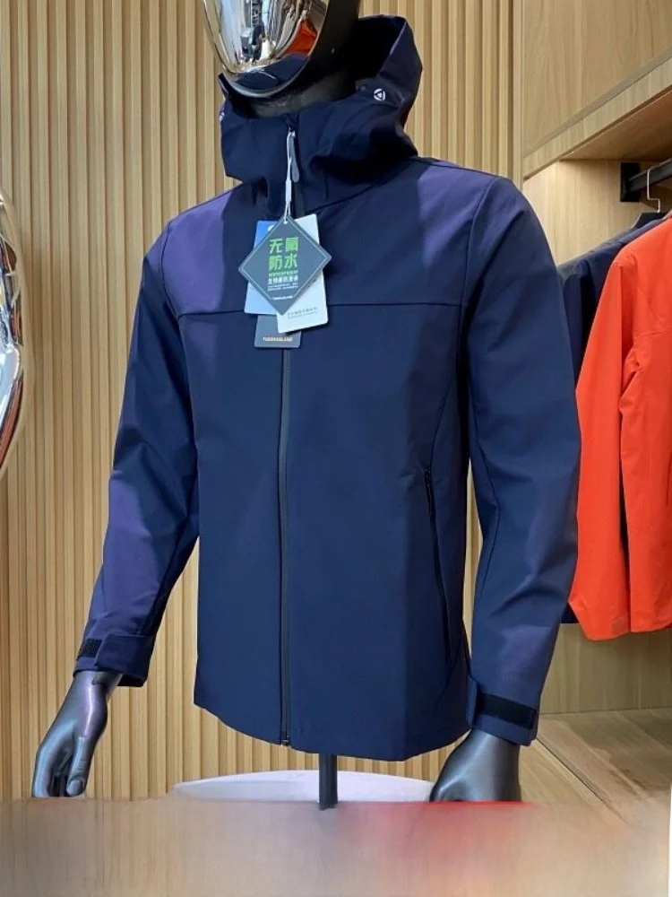 

Outdoor Men's Casual Jacket Windproof Waterproof Wear-resistant Breathable Hooded Parka Coat Polyester Fiber Spring Autumn