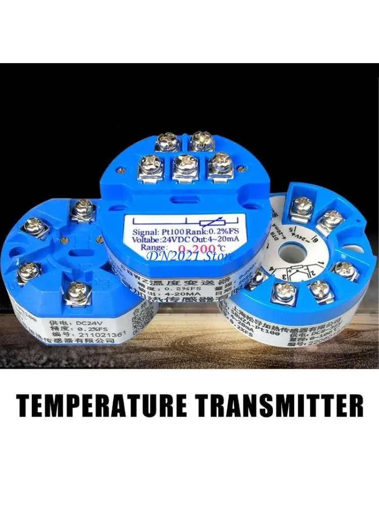 F3KE DC24V Temperature Transmitter Module 4-20mA Output PT100 Sensors for Precise Temperature Control Electronic Components
