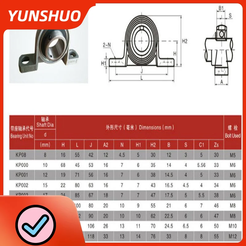 Zinc Alloy Bore Ball Bearing Pillow Block Mounted Support Kfl08 Kfl000 Kfl001 Kp08 Kp000 Kp001 Kp002