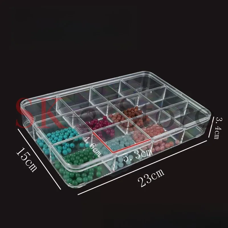 6/12/16/18/24 Grid Jewelry Storage Box Transparent Acrylic Plate Jewelry Display Box Loose Beads Storage Box