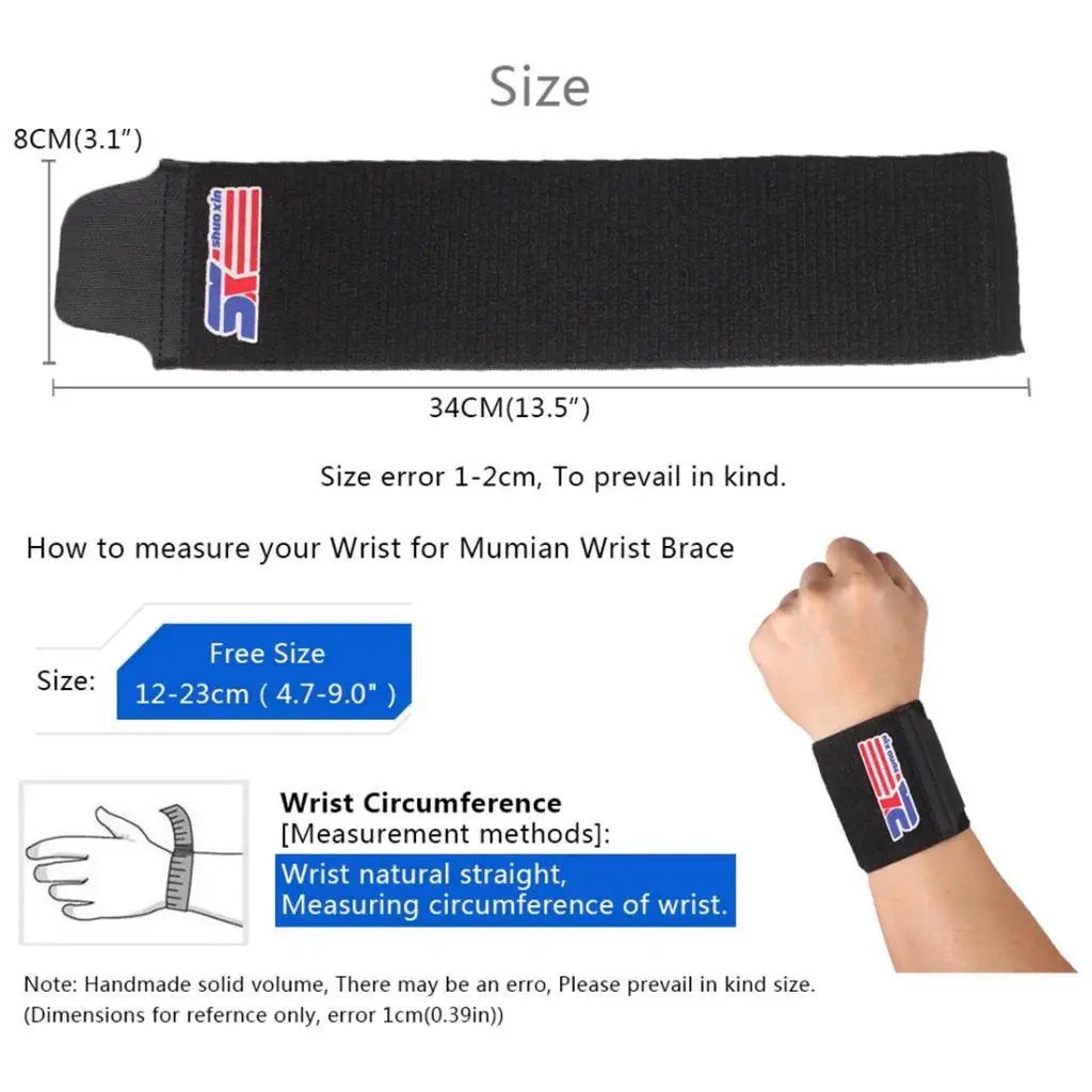 حزام معصم نفق الرسغ الأسود Bnad لالتواء التهاب المفاصل والتهاب المفاصل #6