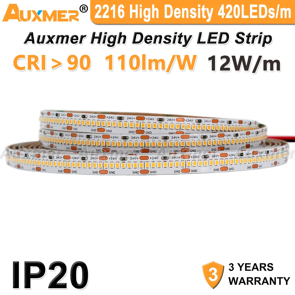 Imagem -04 - High Density Led Strip Light para Quarto 2800 Leds M12 w m Cri908 mm Pcbdc24v 2100leds Reel 2216