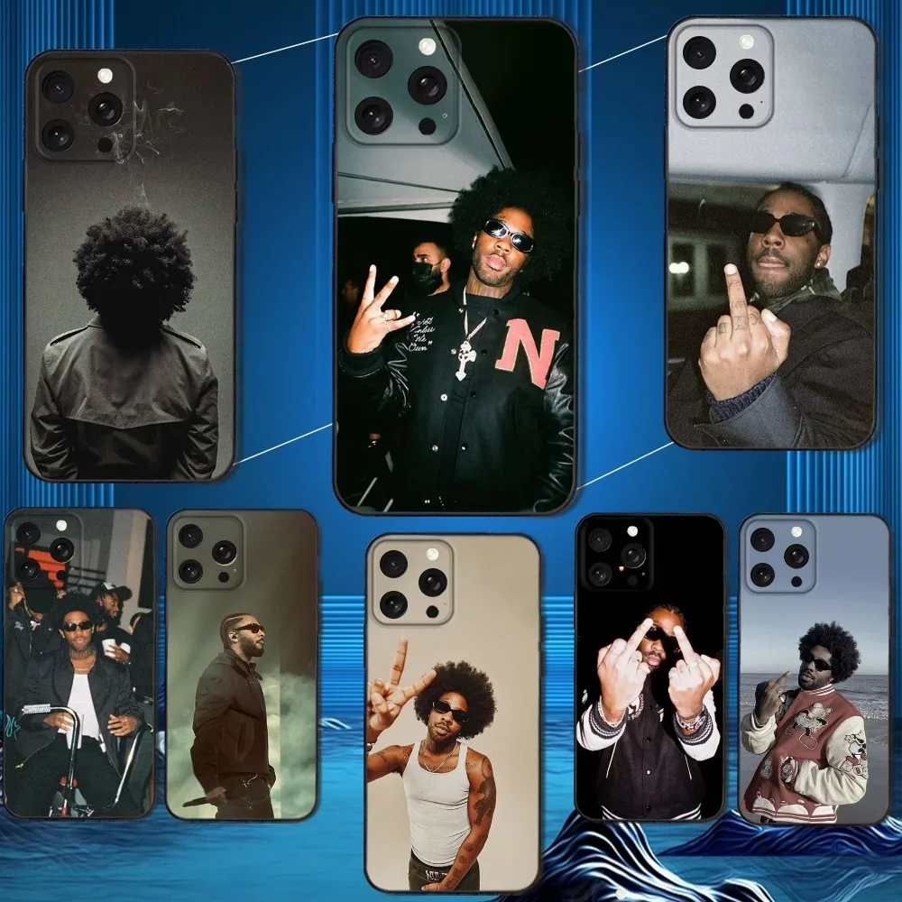 

Singer B- Brent F-Faiyaz Cool Phone Case For iPhone 16,15,14,13,12,11 Plus,Pro Max,XS,X,XR,SE,Mini,8,7,Soft Silicone Black Cover