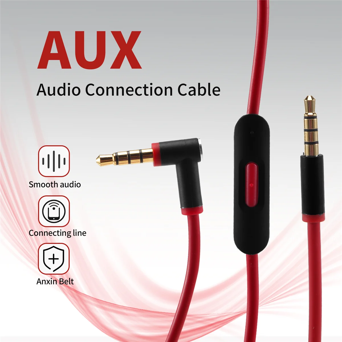 เปลี่ยนสายสัญญาณเสียงสําหรับโดยหูฟังพร้อมไมโครโฟนในสายสําหรับ Studio/Executive/Mixr/Solo/Wireless/Pro