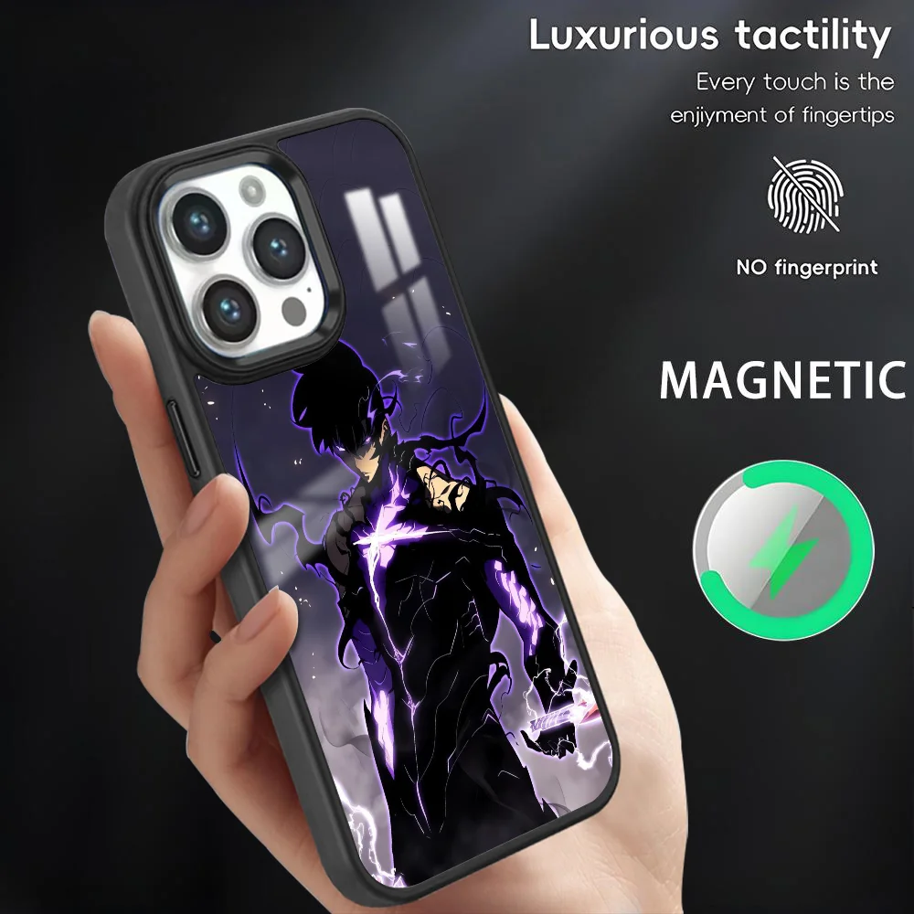 

Anime S-Solo Leveling Phone Case For iPhone 16 15 14 13 12 11 Pro Max Plus Mini Magnetic Magsafe Wireless Charging Cover Coque