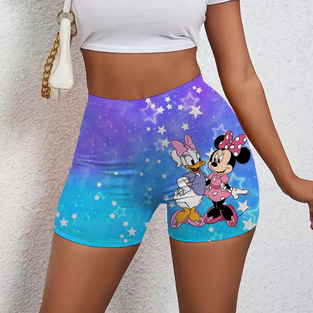 Mickey Friends Muster, hohe Taille, Yoga, enge Shorts für Damen, Sport, Fitness, Workout, Fitnessstudio, Leggings
