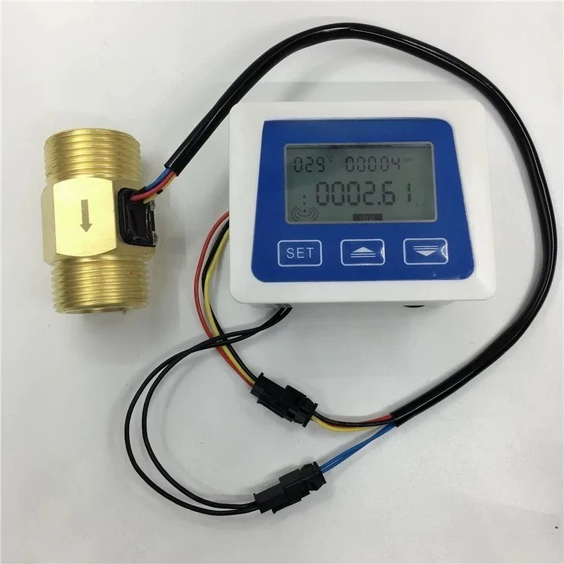 High Precision Digital Temperature Flow Velocity Integrated Smart Flow Meter with 1 Inch Water Flow Sensor for Industrial Use