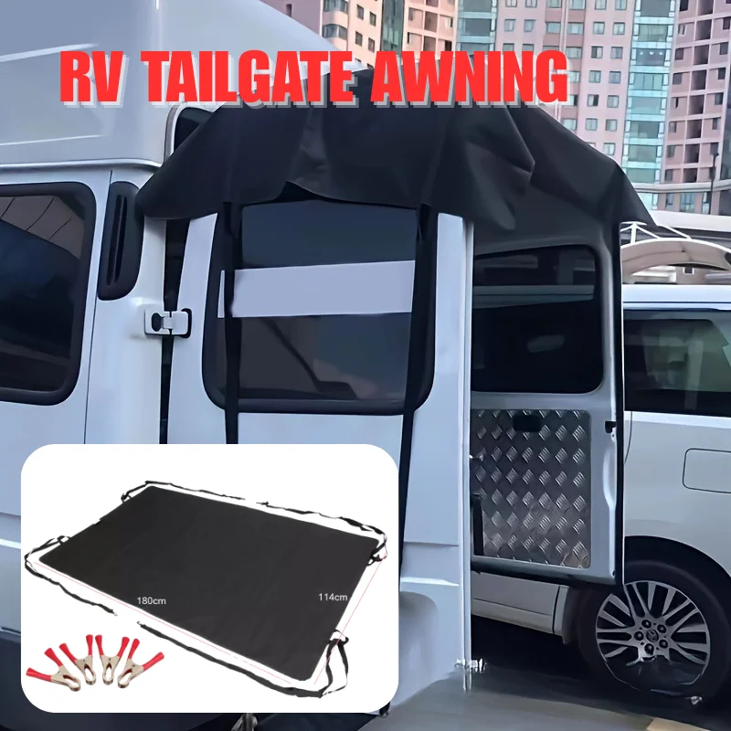 

1 шт. тент на заднюю дверь сарая для автофургона - 600D водонепроницаемый прочный для VW Ford Caravan Camper Van открытый кемпинг пеший туризм пляж