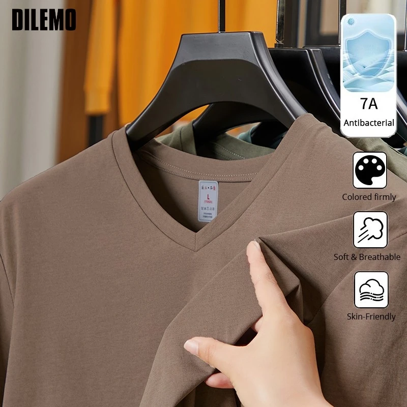 

Top Grade 7A Antibacterial Fabric Stylish Summer Brand Tops Men Tshirt 2025 New Arrival Short Sleeve Casual Fashion Mens Clothes