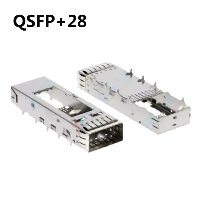 QSFP+28 Cage fiber optic socket 1*1Cage Crimp 100G fiber optic module to shield housing socket 38P Fiber Optic Socket