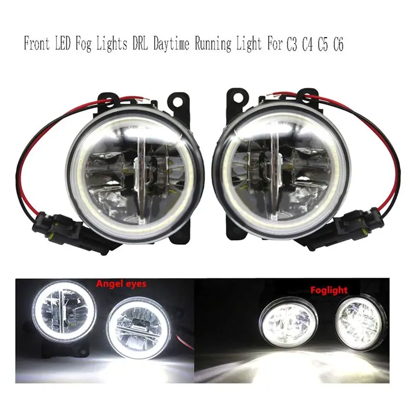ABHX-Car الجبهة LED أضواء الضباب DRL النهار تشغيل ضوء لسيتروين C3 C4 C5 C6