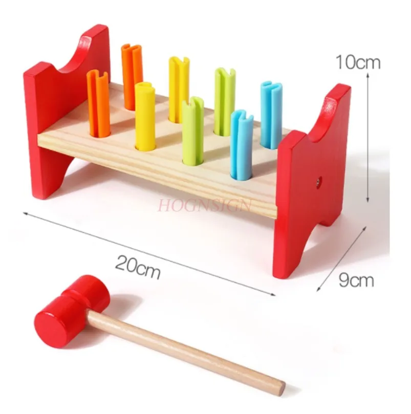 Plataforma de batida arco-íris, pilhas, moles à terra, martelos pequenos, brinquedos de jogo de educação infantil para bebês e crianças