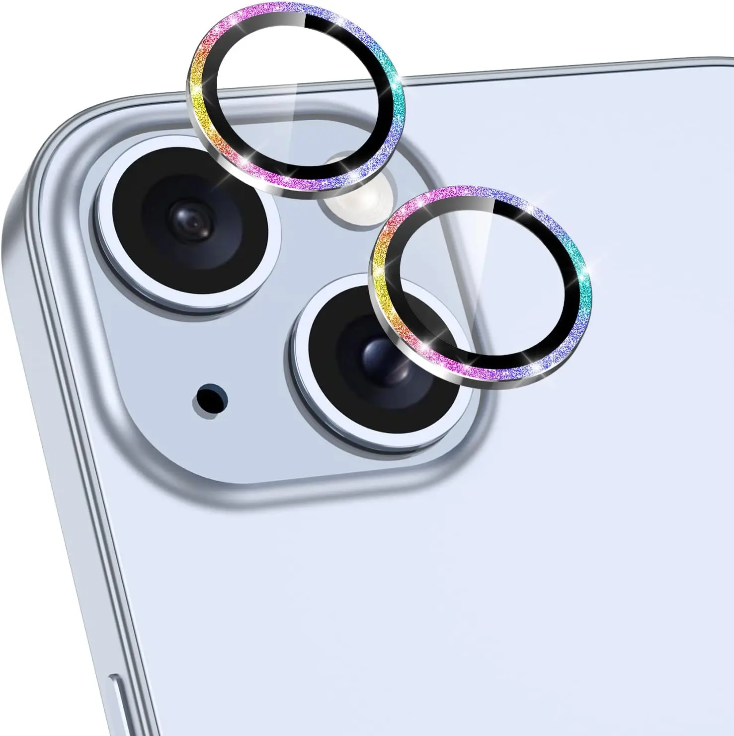 For IPhone 15 16 IPhone 15 Plus Camera Lens Protector, Individual Metal Ring Glass Lens Cover,[Strong Adsorption] Scratch