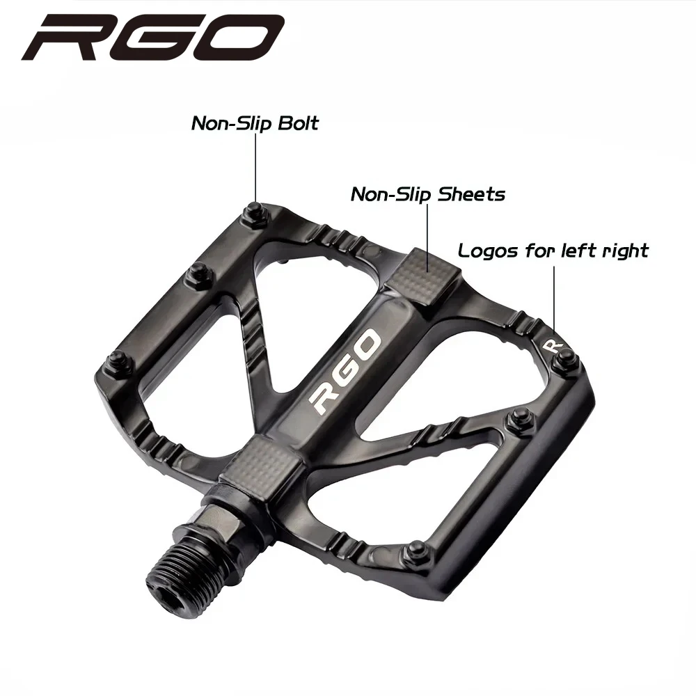 RGO  Ultra Light Bicycle Pedal Sealing Bearing Aluminum Alloy Anti slip Mountain Bicycle BMX Road Bicycle Pedal Accessories