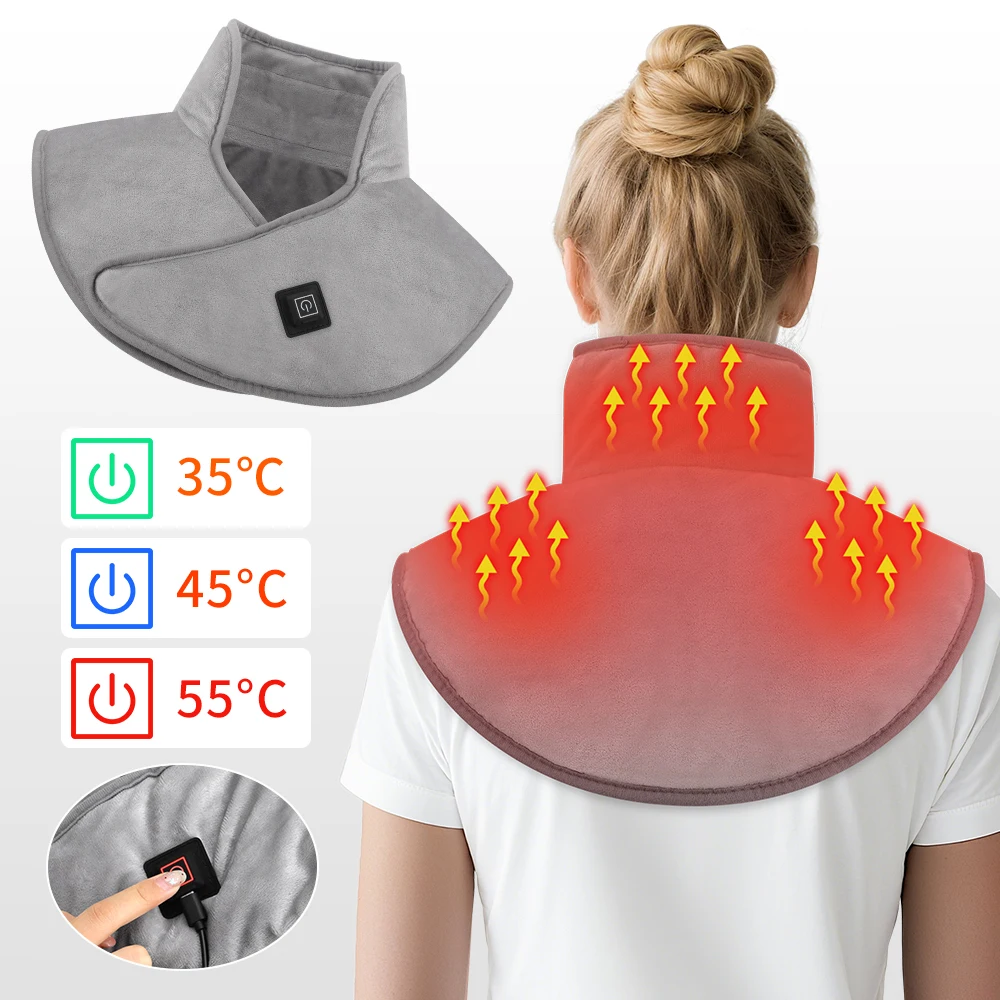 

Neck Shoulder Heating Pad Electric Warmer Scarf Neck Shoulder Wrap Electric Neck Heat Settings Shoulder Wrap Fast-Heating Safe
