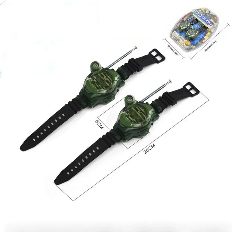 2 pezzi giocattoli per bambini orologio walkie talkie orologio militare walkie talkie ricetrasmettitore bidirezionale regalo interfono esterno genitore-figlio