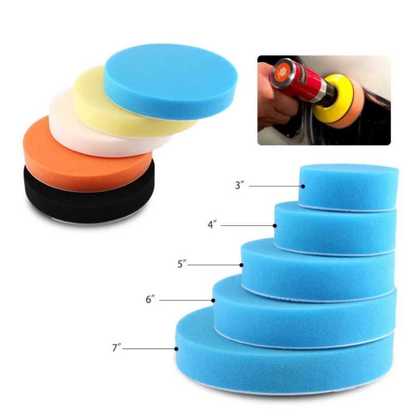 6 Pcs Car Accessories: 5 Pcs 5 Inch Car Sponge Polishing Buffing Waxing Pad Kit Tool & 1 Pcs Carburetor Pz27mm 4 Stroke