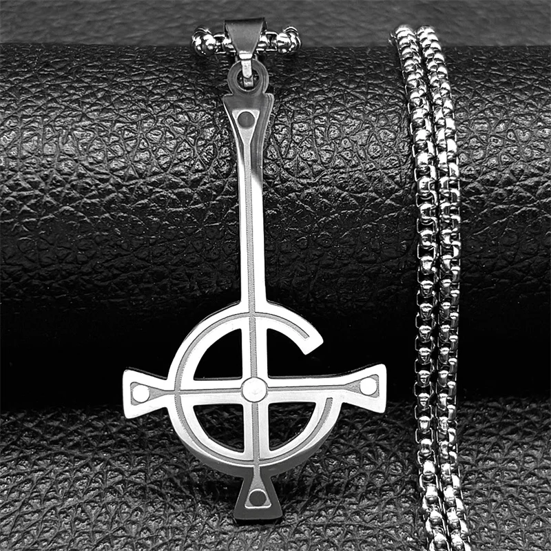 Ghost Nameless Band BC Anhänger Halskette für Frauen Männer Edelstahl Ghoul Kreuz Kette Musical Band Maske Halsketten Schmuck – Detail 4