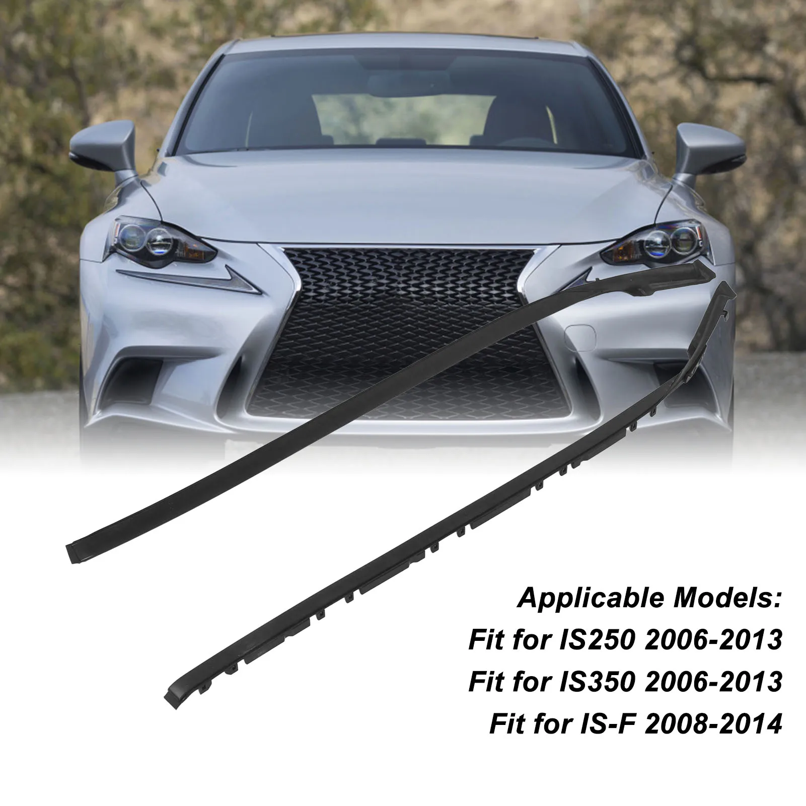 

2PCS Roof Drip Windshield Moulding Kit Left Right Wear Resistance 75551‑53020 for IS250 IS350 IS‑F