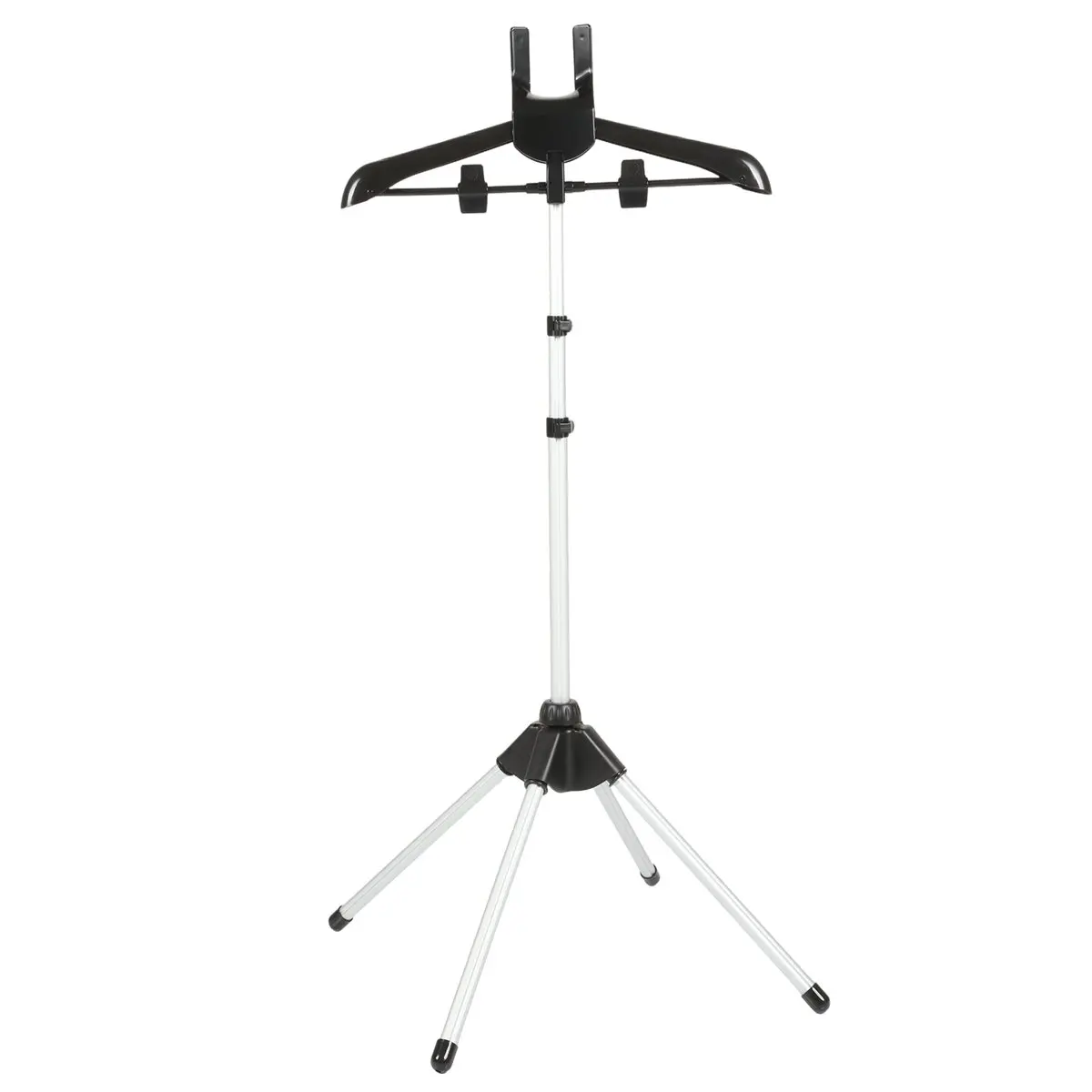 AA77 NEW Display Stand Clothes Hanger Garment Foldable Tripod Steamer Rack Cloths Iron Hanging Stand Clothing Drying Rack Black