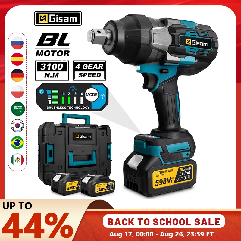 Gismo 3100N.M Chave de impacto elétrica sem escova de alto torque 3/4 polegadas Ferramentas de chave elétrica sem fio para Makita 18V Bateria Pin