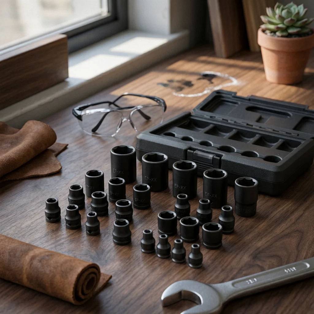 19 Pieces Socket Tool Set in Carrying Case Molded EP Socket Set Tool Kit with Carry Case Sturdy for Mechanics