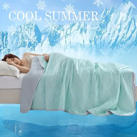 Large Cooling Blanket for SleepersDual-Sided Soft&Lightweight Summer Bedding,100% Polyester Woven Quilted Throw,Machine Washable