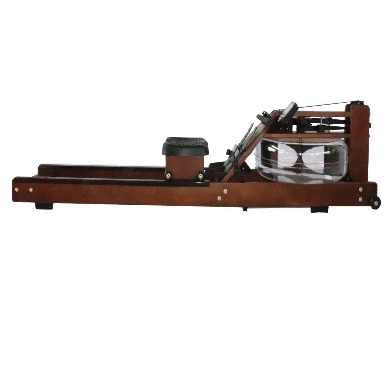 Double track folding solid wood rowing machine, gym water resistance rowing, small foldable and portable
