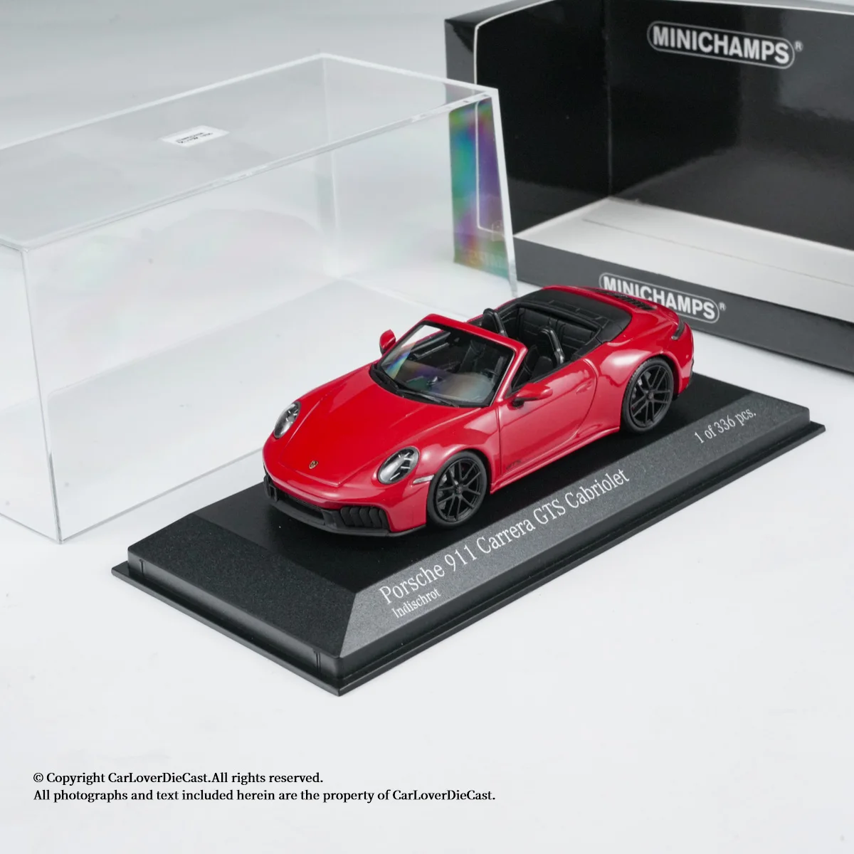 MINICHAMPS 1/43 Porsche 911 (992.2) Carrera GTS Convertible Car Model Simulation Collectible Cars Room Ornament Model Boy Gift