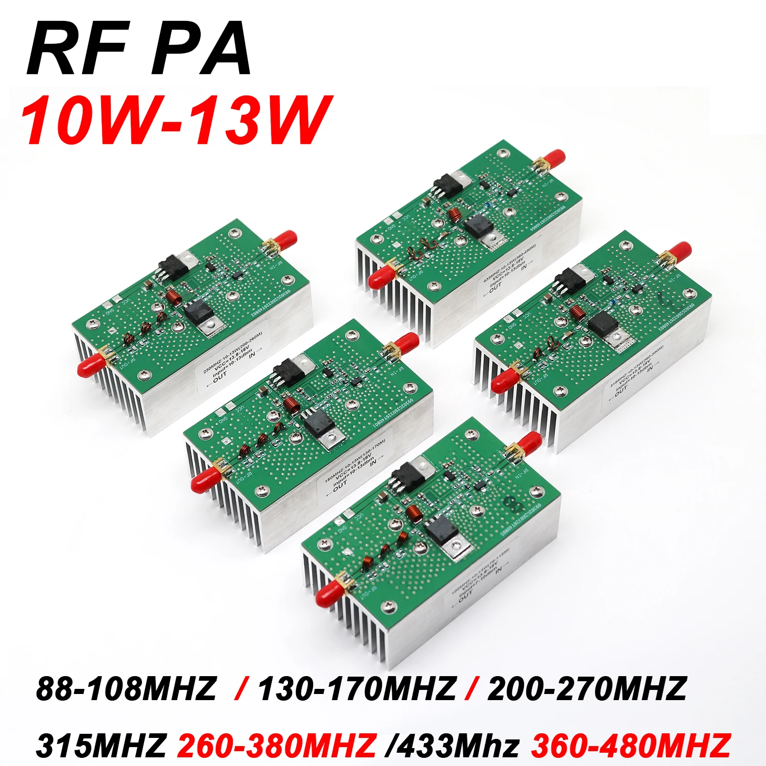 RF PA 10-13W Leistungsverstärker 88-108MHz 130-170MHz 200-270MHz 315MHz 433MHz für HAM FM Radio VHF/UHF Sender Walkie-Talkie
