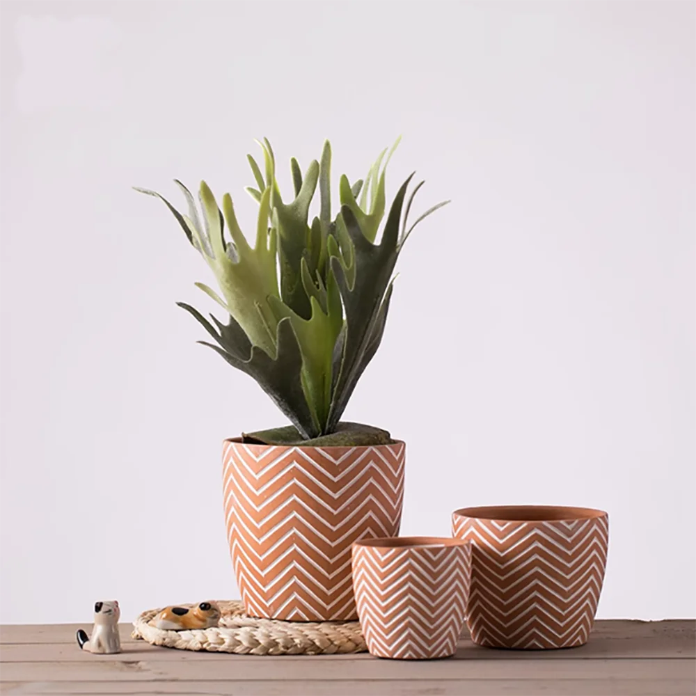 

Geometric Texture Cement Planter Silicone Mold, Succulent Flower Pot DIY Craft, Artistic Concrete Mold for Plants,Handmade Molds