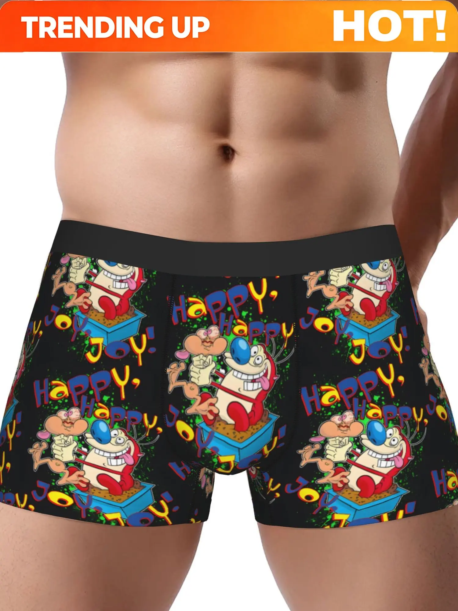 BIIHUDU Men's Vintage Boxer Briefs - Non-Transparent Underwear with Happy Birthday PRINT, Birthday Boy Design - Stretchy Fabric
