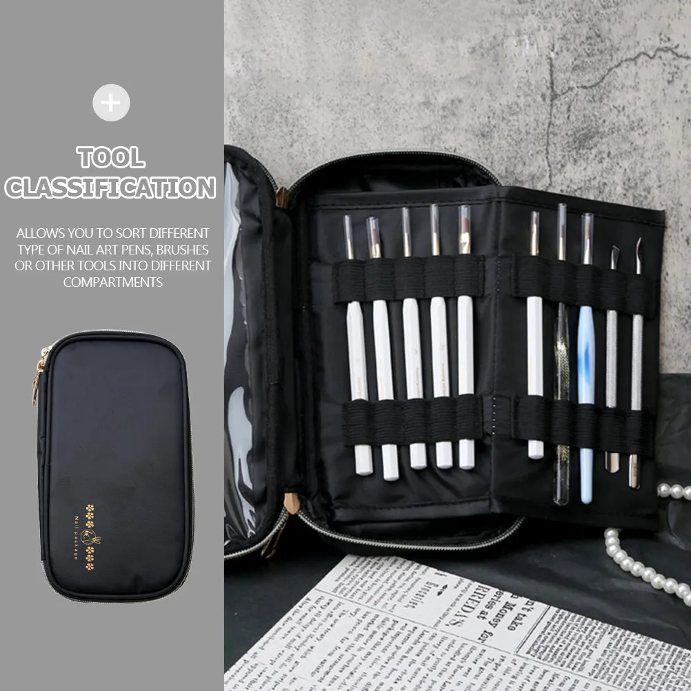 

Чехол для кистей для дизайна ногтей, водонепроницаемый прозрачный мешочек для хранения, органайзер для маникюрных принадлежностей, держатель для ручек для маникюра, для салонов красоты
